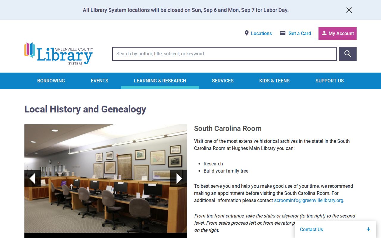 Taylors city directory research at the Greenville County Library South Carolina Room