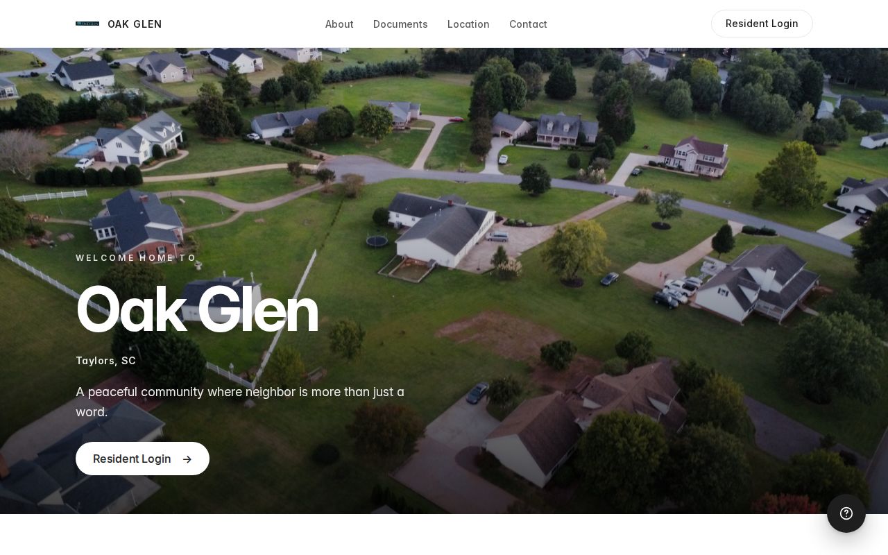 Taylors neighbors Oak Glen HOA public covenants and login page