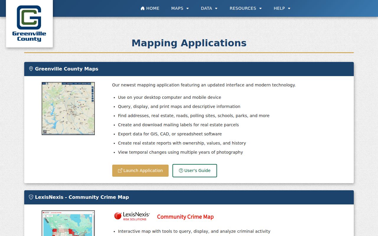Taylors street directory Greenville County Maps parcel tools